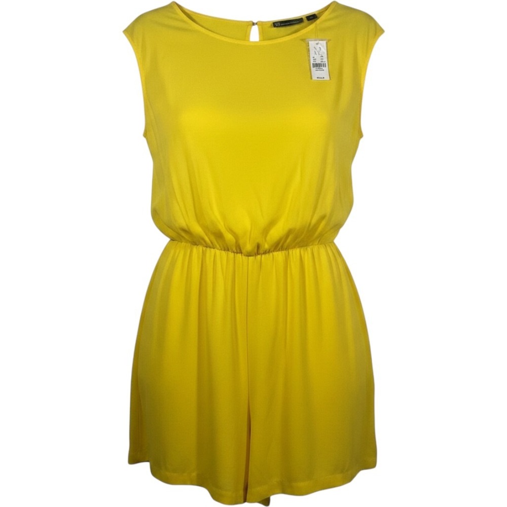 NY&C Yellow Romper Jumpsuit‎ Pockets Sleeveless Casual Summer XXL Shorts Women